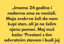 „Moja kontrol-frik svekrva vodi naš brak, a moj muž joj to dozvoljava.“ „Moja kontrol-frik svekrva vodi naš brak, a moj muž joj to dozvoljava.“