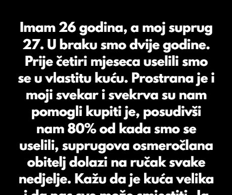 Odbijam svaki nedjeljni ručak kuhati za suprugovu obitelj, pa sam smislila savršenu zamku. Odbijam svaki nedjeljni ručak kuhati za suprugovu obitelj, pa sam smislila savršenu zamku.