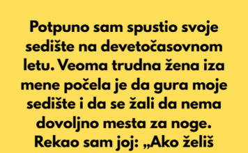 Platio sam svoje sedište — spustiću ga koliko god hoću Platio sam svoje sedište — spustiću ga koliko god hoću
