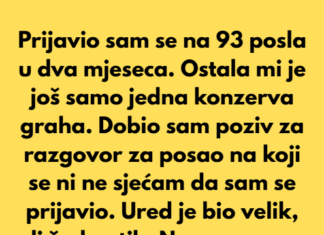 Prijavio sam se na 93 posla u dva mjeseca. Ostala mi je još samo jedna konzerva graha… Prijavio sam se na 93 posla u dva mjeseca. Ostala mi je još samo jedna konzerva graha…