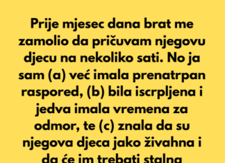 Prije mjesec dana brat me zamolio da pričuvam njegovu djecu na nekoliko sati… Prije mjesec dana brat me zamolio da pričuvam njegovu djecu na nekoliko sati…