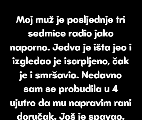 Probudio me alarm u 4 ujutro — htjela sam pripremiti doručak svom vrijednom mužu — a završila sam tako što sam podnijela zahtjev za razvod. Probudio me alarm u 4 ujutro — htjela sam pripremiti doručak svom vrijednom mužu — a završila sam tako što sam podnijela zahtjev za razvod.