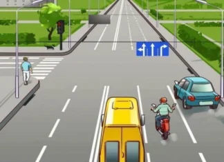 Svi prvo vide motociklistu na slici, ali samo oni sa oštrim okom mogu uočiti ozbiljan saobraćajni prekršaj Svi prvo vide motociklistu na slici, ali samo oni sa oštrim okom mogu uočiti ozbiljan saobraćajni prekršaj