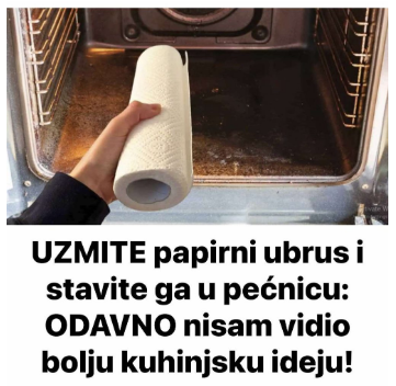 UZMITE papirni ubrus istavite ga u pećnicu: ODAVNO nisam vidio bolju kuhinjsku ideju! UZMITE papirni ubrus istavite ga u pećnicu: ODAVNO nisam vidio bolju kuhinjsku ideju!