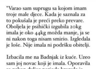 “Varao sam suprugu sa kojom imam troje djece a ona je pokusavala preci preko toga pa se razbolila…” “Varao sam suprugu sa kojom imam troje djece a ona je pokusavala preci preko toga pa se razbolila…”