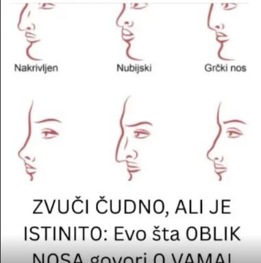 ZVUČI ČUDNO, ALI JE ISTINITO: Evo šta OBLIK NOSA govori O VAMA! Svima je pogodilo ZVUČI ČUDNO, ALI JE ISTINITO: Evo šta OBLIK NOSA govori O VAMA! Svima je pogodilo