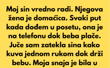 Apsolutno odbijam da tolerišem lenjost svoje snaje — moj sin zaslužuje ženu, a ne nekoga ko živi na njegov račun. Apsolutno odbijam da tolerišem lenjost svoje snaje — moj sin zaslužuje ženu, a ne nekoga ko živi na njegov račun.