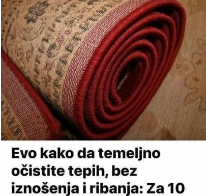 BEZ IZNOŠENJA I RIBANJA: Evo kako da temeljno očistite tepih, za svega 10 minuta biće kao nov BEZ IZNOŠENJA I RIBANJA: Evo kako da temeljno očistite tepih, za svega 10 minuta biće kao nov