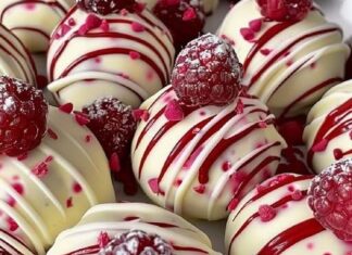 CHEESECAKE KUGLICE ✨ brze, kremaste i oblivene bijelom čokoladom i prelivom od malina — neodoljiva poslastica za svaki dan CHEESECAKE KUGLICE ✨ brze, kremaste i oblivene bijelom čokoladom i prelivom od malina — neodoljiva poslastica za svaki dan