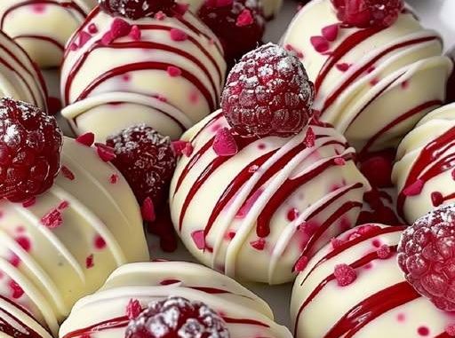 CHEESECAKE KUGLICE ✨ brze, kremaste i oblivene bijelom čokoladom i prelivom od malina — neodoljiva poslastica za svaki dan CHEESECAKE KUGLICE ✨ brze, kremaste i oblivene bijelom čokoladom i prelivom od malina — neodoljiva poslastica za svaki dan