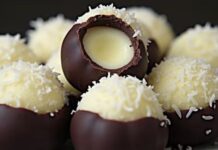 ČOKOLADNE KOKOS KUGLICE– PRAZNICNI desert bez pečenja, gotov za samo 5 minuta 🍫🥥✨