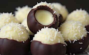 ČOKOLADNE KOKOS KUGLICE– PRAZNICNI desert bez pečenja, gotov za samo 5 minuta 🍫🥥✨