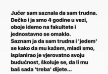 Jučer sam saznala da sam trudna…. Jučer sam saznala da sam trudna….