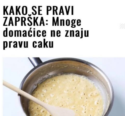 KAKO SE PRAVI ZAPRŠKA: Mnoge domaćice ne znaju pravu caku KAKO SE PRAVI ZAPRŠKA: Mnoge domaćice ne znaju pravu caku