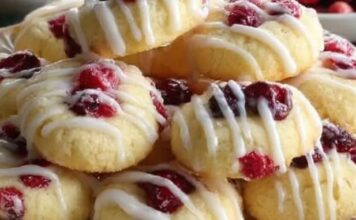 LIMUN I BRUSNICA KEKSI – osvježavajući, mekani i slatko-kiseli 🍋🫐 Ovi keksi savršeno kombinuju svježinu limuna i kiselkastost brusnica