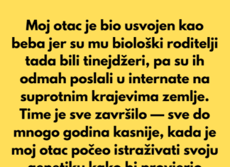 Moj otac je bio usvojen kao beba jer su mu biološki roditelji tada bili tinejdžeri. Moj otac je bio usvojen kao beba jer su mu biološki roditelji tada bili tinejdžeri.