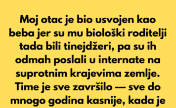 Moj otac je bio usvojen kao beba jer su mu biološki roditelji tada bili tinejdžeri. Moj otac je bio usvojen kao beba jer su mu biološki roditelji tada bili tinejdžeri.
