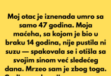 Moj otac je iznenada umro sa samo 47 godina. Moj otac je iznenada umro sa samo 47 godina.