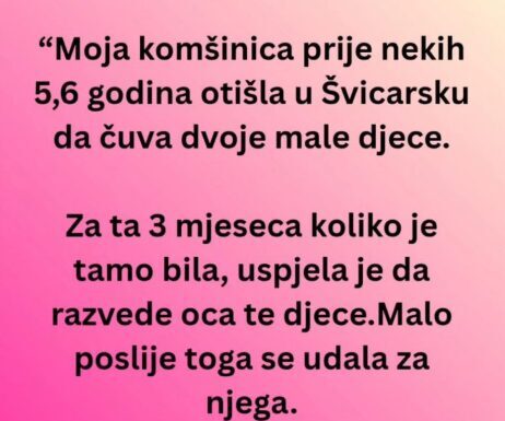 “Moja komšinica pre nekih 5,6 godina otišla u Švicarsku da čuva dvoje male djece…” “Moja komšinica pre nekih 5,6 godina otišla u Švicarsku da čuva dvoje male djece…”