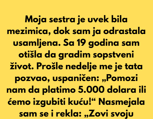 „Moja porodica me je ignorisala ceo život — a sada odjednom žele moju pomoć.“ „Moja porodica me je ignorisala ceo život — a sada odjednom žele moju pomoć.“