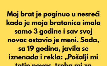 „Odbijam da platim fakultet svojoj bratanici, iako sam dobio nasledstvo njenog pokojnog oca.“ „Odbijam da platim fakultet svojoj bratanici, iako sam dobio nasledstvo njenog pokojnog oca.“