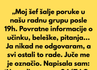 „Odbila sam da odgovaram na radne poruke posle 19 časova — sada se uključio HR.“ „Odbila sam da odgovaram na radne poruke posle 19 časova — sada se uključio HR.“