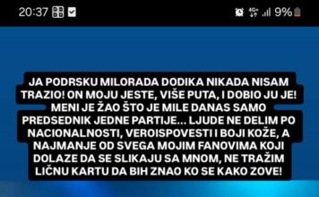 Oglasio se Aca Lukas: “Dodikovu podršku nisam tražio, on moju jeste, volim sve ljude na svijetu!” Oglasio se Aca Lukas: “Dodikovu podršku nisam tražio, on moju jeste, volim sve ljude na svijetu!”