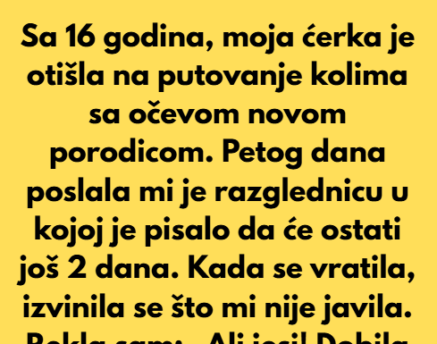 Ovo se desilo devedesetih, kada je moja ćerka imala 16 godina. Ovo se desilo devedesetih, kada je moja ćerka imala 16 godina.