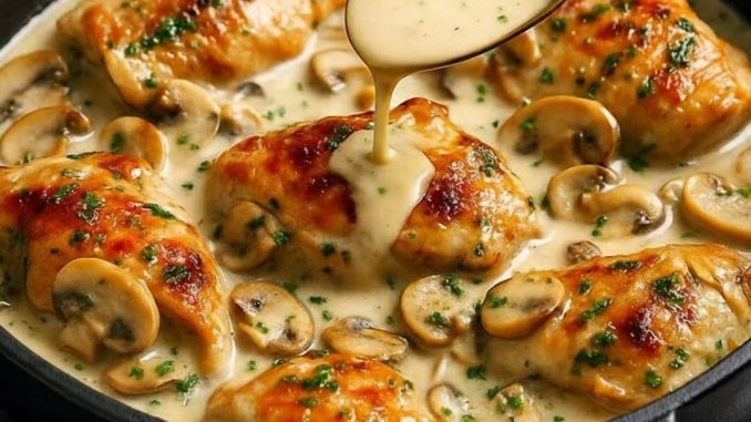 Pravim ovu piletinu s gljivama 3 puta sedmično! 😋 u jednoj tavi | Recept za večeru iz jedne tave…