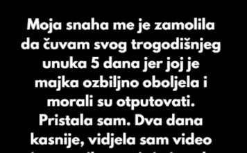 “Snaha me prevarila da bi cuvala njeno dijete, rekla da joj majka tesko bolesna i da mora da ide…” “Snaha me prevarila da bi cuvala njeno dijete, rekla da joj majka tesko bolesna i da mora da ide…”