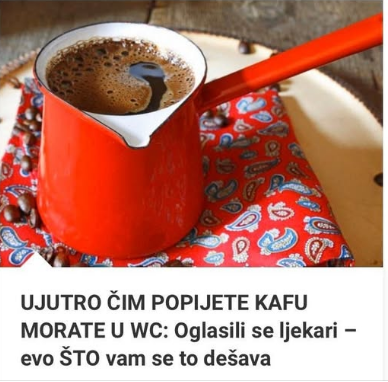 UJUTRO ČIM POPIJETE KAFU MORATE U WC: Oglasili se ljekari – evo ŠTO vam se to dešava UJUTRO ČIM POPIJETE KAFU MORATE U WC: Oglasili se ljekari – evo ŠTO vam se to dešava