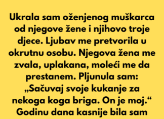 Ukrala sam oženjenog muškarca od njegove žene i njihovo troje djece. Ukrala sam oženjenog muškarca od njegove žene i njihovo troje djece.
