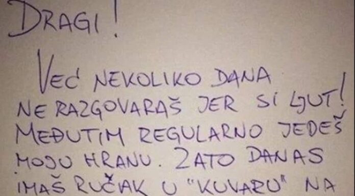 Muž se ljutio na suprugu sve dok nije dobio ovu poruku od nje… Lajk za gospođu i svaka čast… Muž se ljutio na suprugu sve dok nije dobio ovu poruku od nje… Lajk za gospođu i svaka čast…