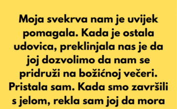 „Naplatila sam svekrvi božićnu večeru, iako nam je uvijek pomagala besplatno.“ „Naplatila sam svekrvi božićnu večeru, iako nam je uvijek pomagala besplatno.“