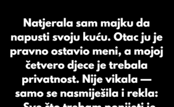 Natjerala sam svoju 75-godišnju majku da napusti svoju kuću. Natjerala sam svoju 75-godišnju majku da napusti svoju kuću.