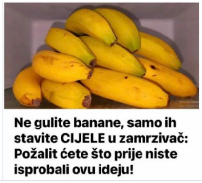 Ne gulite banane, samo ih stavite CIJELE u zamrzivač: Požalit ćete što prije niste isprobali ovu ideju! Ne gulite banane, samo ih stavite CIJELE u zamrzivač: Požalit ćete što prije niste isprobali ovu ideju!