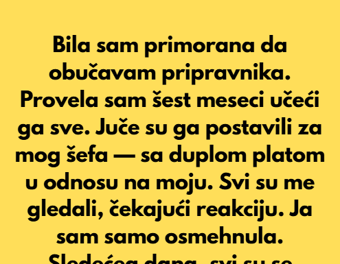 Odbijam da obučavam svog novog šefa — dosta mi je što me gaze Odbijam da obučavam svog novog šefa — dosta mi je što me gaze