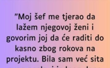“Sef me tjerao da lazem njegovoj zeni da ostaje duze na poslu, a onda jedan dan sam se slomila…” “Sef me tjerao da lazem njegovoj zeni da ostaje duze na poslu, a onda jedan dan sam se slomila…”