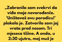 „Zabranila sam svekrvi da viđa moje novorođenče. ‘Uništavaš ovu porodicu!’ plakala je.” „Zabranila sam svekrvi da viđa moje novorođenče. ‘Uništavaš ovu porodicu!’ plakala je.”