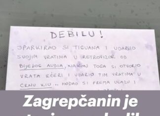 Zagrepčanin je ostavio poruku liku koji je oštetio tuđe aute, otkrio mu je što je primijetio Zagrepčanin je ostavio poruku liku koji je oštetio tuđe aute, otkrio mu je što je primijetio