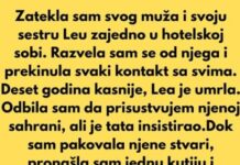 Zatekla sam svog muža i svoju sestru Leu zajedno u hotelskoj sobi. Razvela sam se od njega i… Zatekla sam svog muža i svoju sestru Leu zajedno u hotelskoj sobi. Razvela sam se od njega i…
