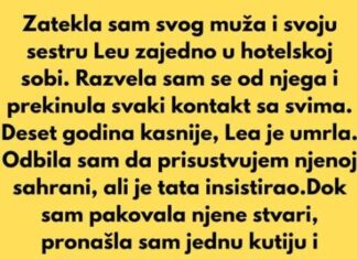 Zatekla sam svog muža i svoju sestru Leu zajedno u hotelskoj sobi. Razvela sam se od njega i… Zatekla sam svog muža i svoju sestru Leu zajedno u hotelskoj sobi. Razvela sam se od njega i…