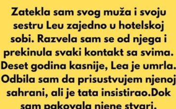 Zatekla sam svog muža i svoju sestru Leu zajedno u hotelskoj sobi. Razvela sam se od njega i… Zatekla sam svog muža i svoju sestru Leu zajedno u hotelskoj sobi. Razvela sam se od njega i…