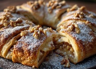 HRSKAVO LISNATO TIJESTO PUNJENO TOPLOM SMJESOM JABUKA, GROŽĐICA I ORAHA – jednostavno, a izgleda spektakularno HRSKAVO LISNATO TIJESTO PUNJENO TOPLOM SMJESOM JABUKA, GROŽĐICA I ORAHA – jednostavno, a izgleda spektakularno