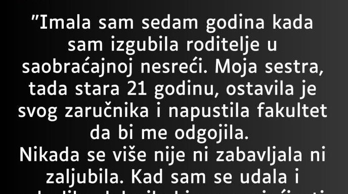 Imala sam sedam godina kada sam izgubila roditelje: Priča o sestrinskoj ljubavi, odgovornosti i novom početku Imala sam sedam godina kada sam izgubila roditelje: Priča o sestrinskoj ljubavi, odgovornosti i novom početku