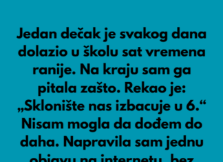 Jedan dečak iz mog razreda dolazio je u školu sat vremena ranije svakog dana, bez obzira na vreme. Jedan dečak iz mog razreda dolazio je u školu sat vremena ranije svakog dana, bez obzira na vreme.