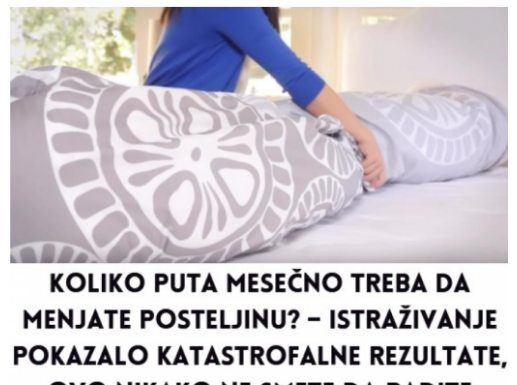 Koliko puta mjesečno treba mijenjati posteljinu? – Istraživanje je pokazalo KATASTROFALNE rezultate Koliko puta mjesečno treba mijenjati posteljinu? – Istraživanje je pokazalo KATASTROFALNE rezultate