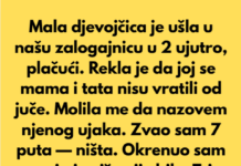 Mala djevojčica, oko 8 godina, ušla je u zalogajnicu u kojoj radim u 2 sata ujutro, drhteći i plačući. Mala djevojčica, oko 8 godina, ušla je u zalogajnicu u kojoj radim u 2 sata ujutro, drhteći i plačući.