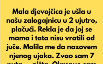 Mala djevojčica, oko 8 godina, ušla je u zalogajnicu u kojoj radim u 2 sata ujutro, drhteći i plačući. Mala djevojčica, oko 8 godina, ušla je u zalogajnicu u kojoj radim u 2 sata ujutro, drhteći i plačući.