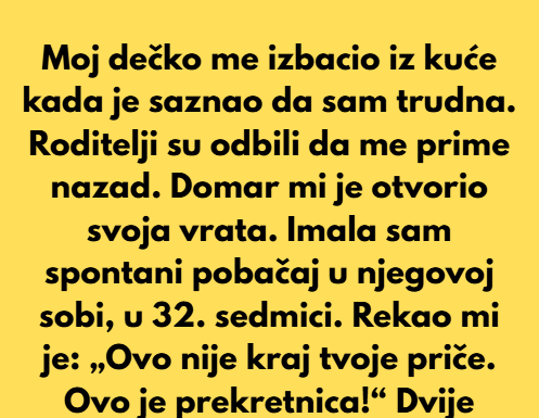 Moj dečko (22) me izbacio iz kuće kada je saznao da sam trudna. Moj dečko (22) me izbacio iz kuće kada je saznao da sam trudna.